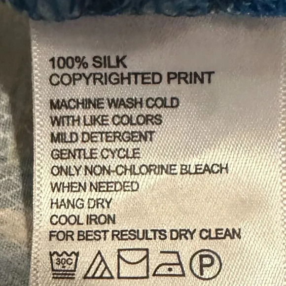 Tommy Bahama Uluru Fronds Silk Camp Shirt Picasso Blue Floral Button-Down XL Men - Picture 10 of 10